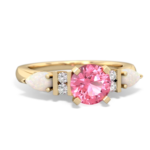 pink sapphire-opal engagement ring