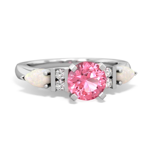 pink sapphire-opal engagement ring