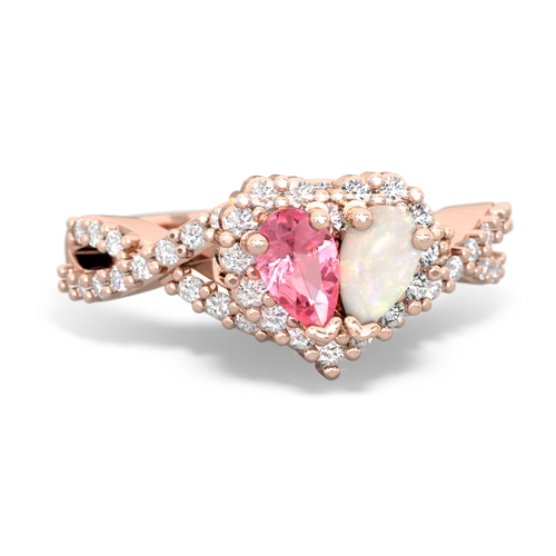 pink sapphire-opal engagement ring