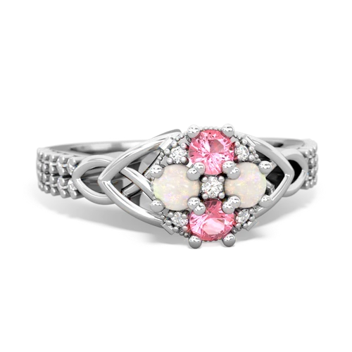 pink sapphire-opal engagement ring