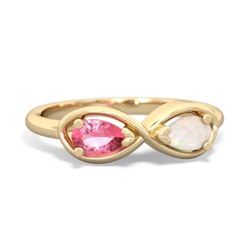 Lab Pink Sapphire Lab Created Pink Sapphire with Genuine Opal Infinity ring Ring