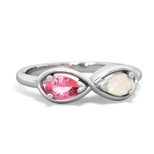 pink sapphire-opal infinity ring