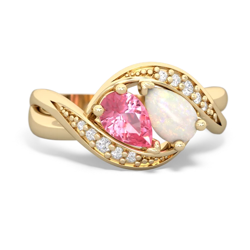 Lab Pink Sapphire Lab Created Pink Sapphire with Genuine Opal Summer Winds ring Ring