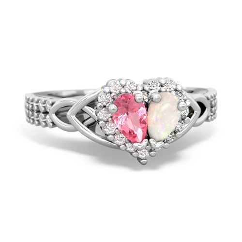 pink sapphire-opal keepsake engagement ring