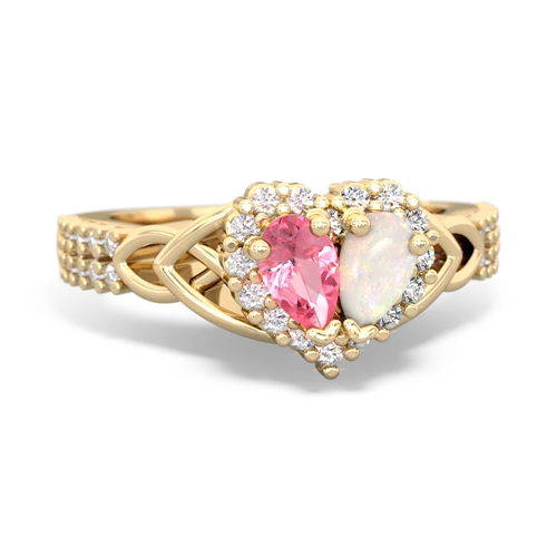 pink sapphire-opal keepsake engagement ring