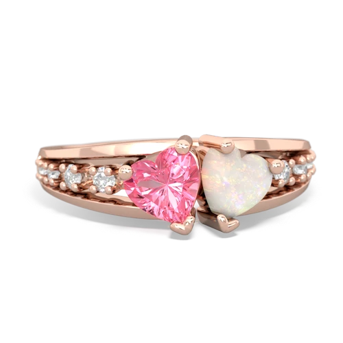 pink sapphire-opal modern ring