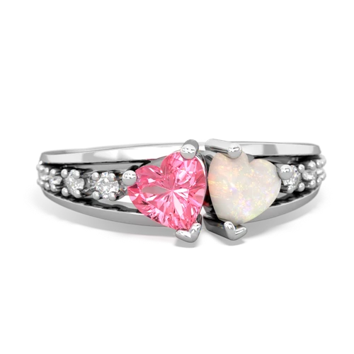 pink sapphire-opal modern ring