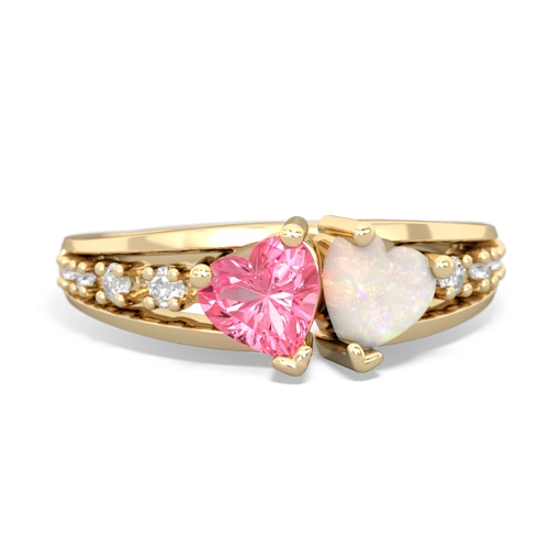 pink sapphire-opal modern ring