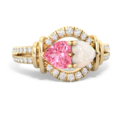pink sapphire-opal pave keepsake ring