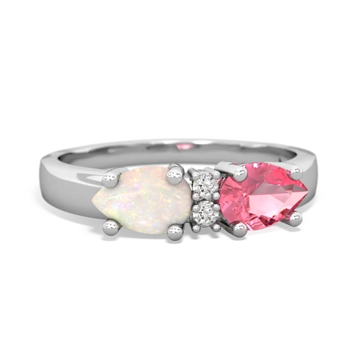 pink sapphire-opal timeless ring