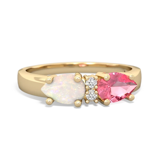 pink sapphire-opal timeless ring