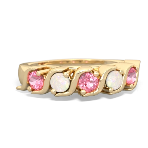 pink sapphire-opal timeless ring