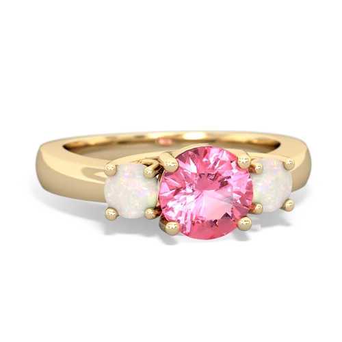 pink sapphire-opal timeless ring