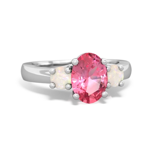 pink sapphire-opal timeless ring