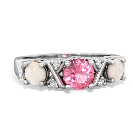 pink sapphire-opal timeless ring