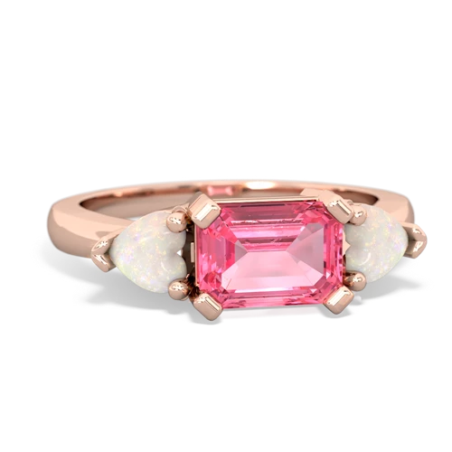 pink sapphire-opal timeless ring