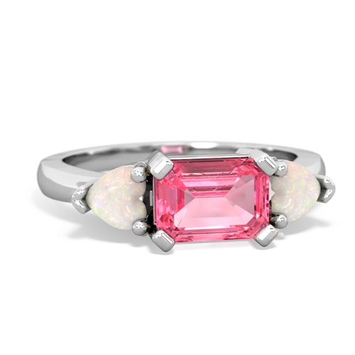 pink sapphire-opal timeless ring