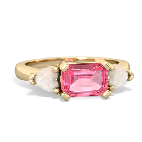 pink sapphire-opal timeless ring