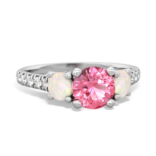 pink sapphire-opal trellis pave ring