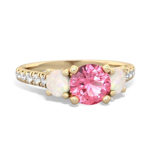 pink sapphire-opal trellis pave ring