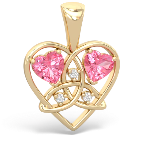 pink sapphire celtic heart pendant