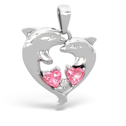 pink sapphire dolphins pendant