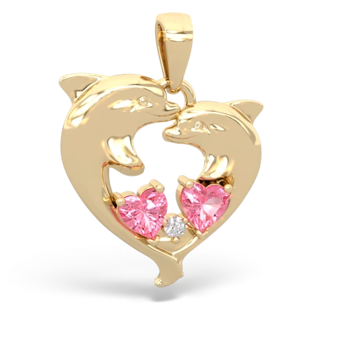 pink sapphire dolphins pendant