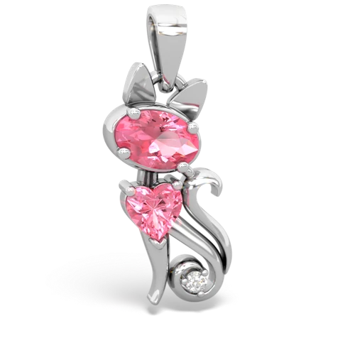pink sapphire kitten pendant