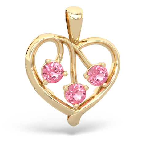 pink sapphire love heart pendant