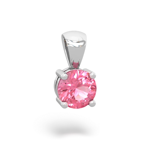 pink sapphire round basic pendant