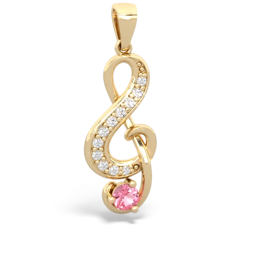 pink sapphire treble clef pendant