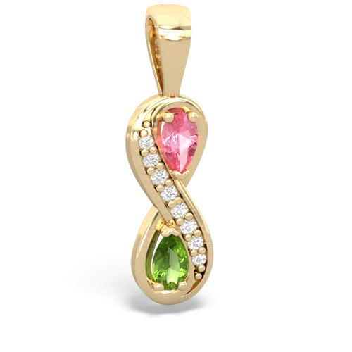 pink sapphire-peridot keepsake infinity pendant