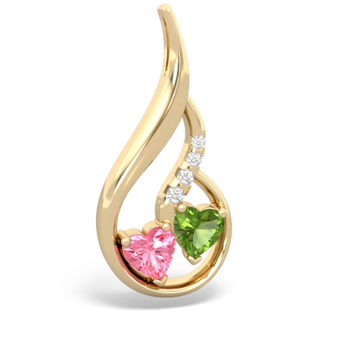 pink sapphire-peridot keepsake swirl pendant