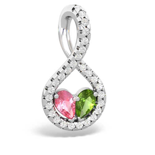 pink sapphire-peridot pave twist pendant