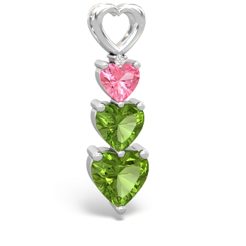 pink sapphire-peridot three stone pendant