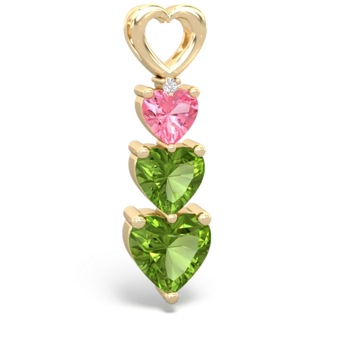 Lab Pink Sapphire Lab Created Pink Sapphire with Genuine Peridot and Genuine Tanzanite Past Present Future pendant Pendant