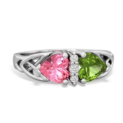 pink sapphire-peridot celtic ring