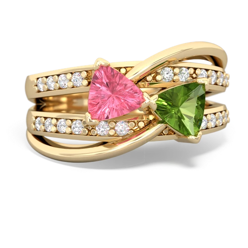 pink sapphire-peridot couture ring