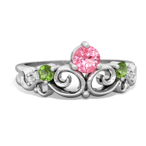 pink sapphire-peridot crown keepsake ring