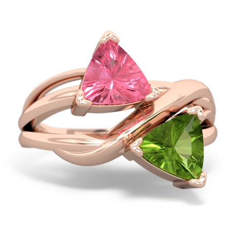 pink sapphire-peridot filligree ring