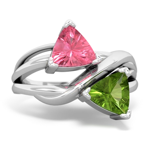 pink sapphire-peridot filligree ring