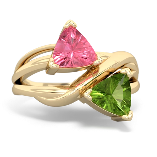 pink sapphire-peridot filligree ring