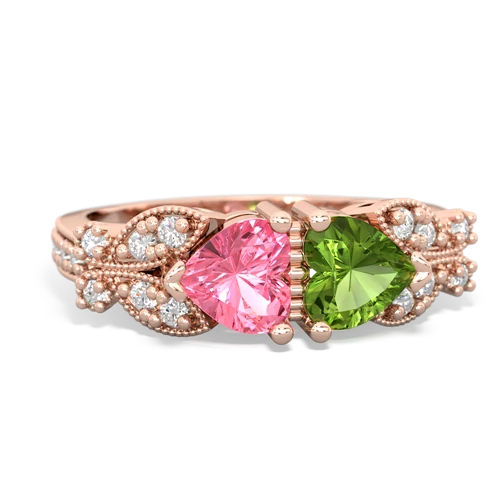 pink sapphire-peridot keepsake butterfly ring