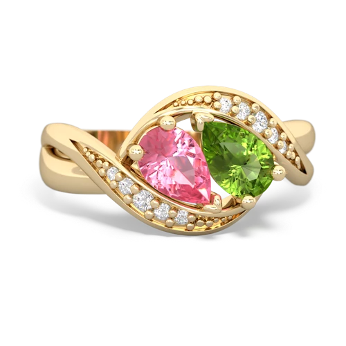 Lab Pink Sapphire Lab Created Pink Sapphire with Genuine Peridot Summer Winds ring Ring