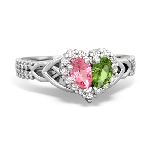 pink sapphire-peridot keepsake engagement ring