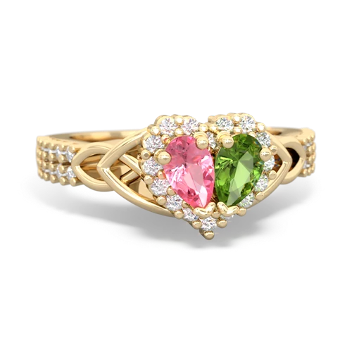 pink sapphire-peridot keepsake engagement ring