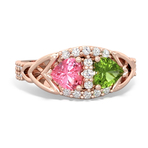 pink sapphire-peridot keepsake engagement ring