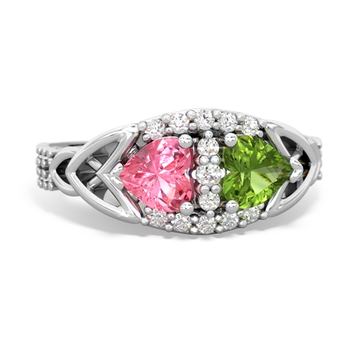 pink sapphire-peridot keepsake engagement ring