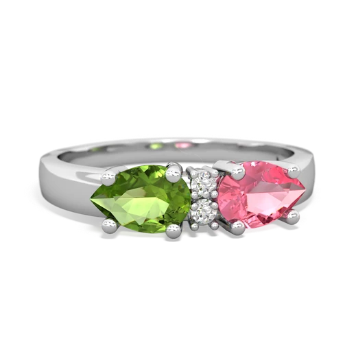 pink sapphire-peridot timeless ring