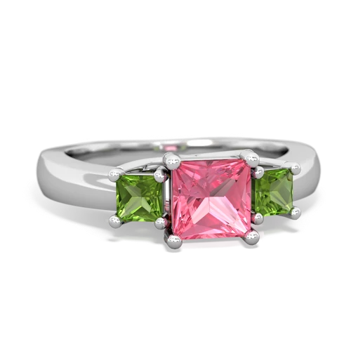 pink sapphire-peridot timeless ring